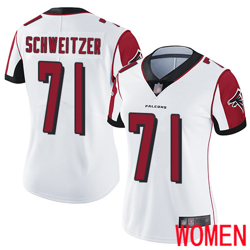 Atlanta Falcons Limited White Women Wes Schweitzer Road Jersey NFL Football 71 Vapor Untouchable